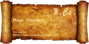 Mayr Csongor névjegykártya